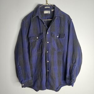 Vintage Black & Purple Button Up Flannel